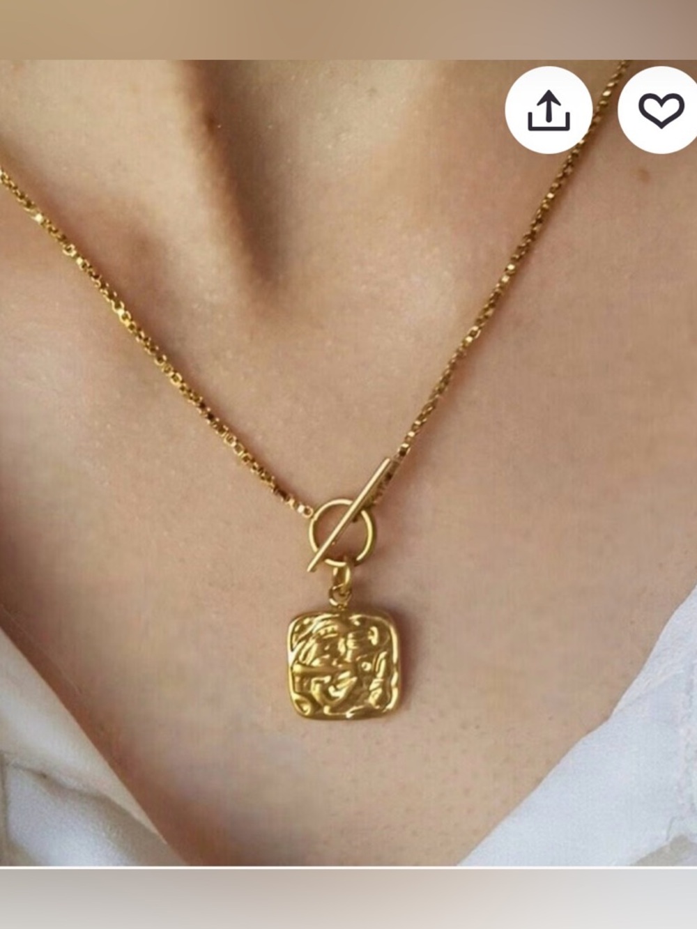 NWOT, Slide Women’s Textured Square Pendant Necklace.